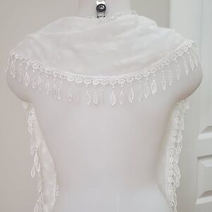 Beautiful crocheted trim scarf